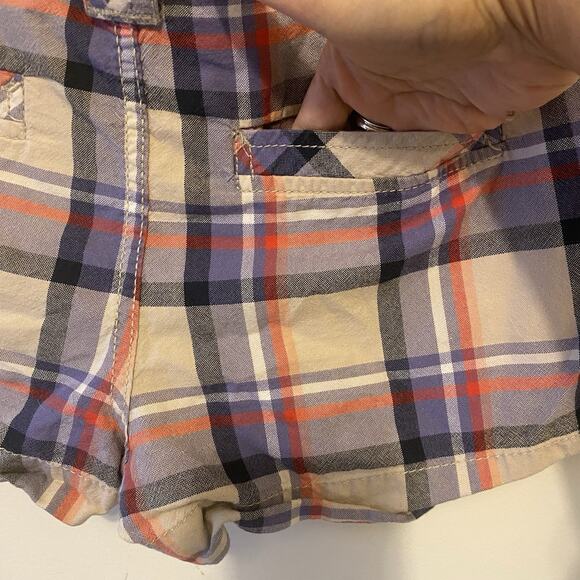 Y2K So Women Jrs 9 Plaid Bootie Shorts Micro Mini LowRise Multicolor Cotton - Picture 6 of 8